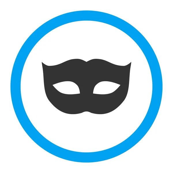 Máscara de privacidad plana azul y gris colores redondeados vector icono — Vector de stock