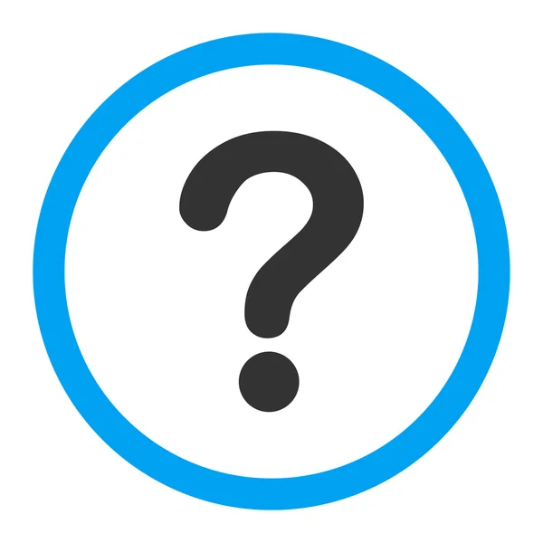 Question flat blue and gray colors rounded vector icon — Stock Vector