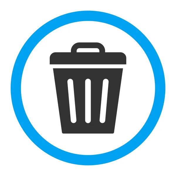 Trash Can flat blue and gray colors rounded vector icon — Wektor stockowy
