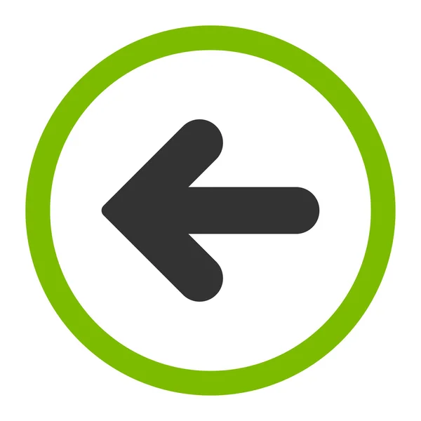 Arrow Left flat eco green and gray colors rounded vector icon — Διανυσματικό Αρχείο