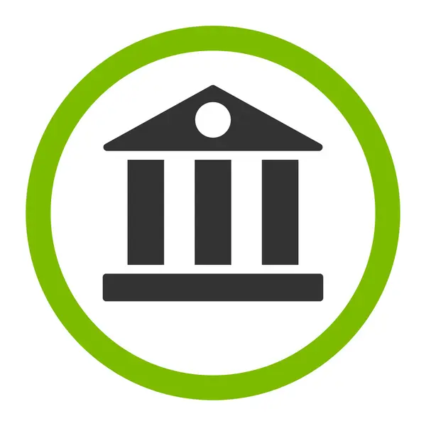 Bank flat eco green and gray colors rounded vector icon — ストックベクタ