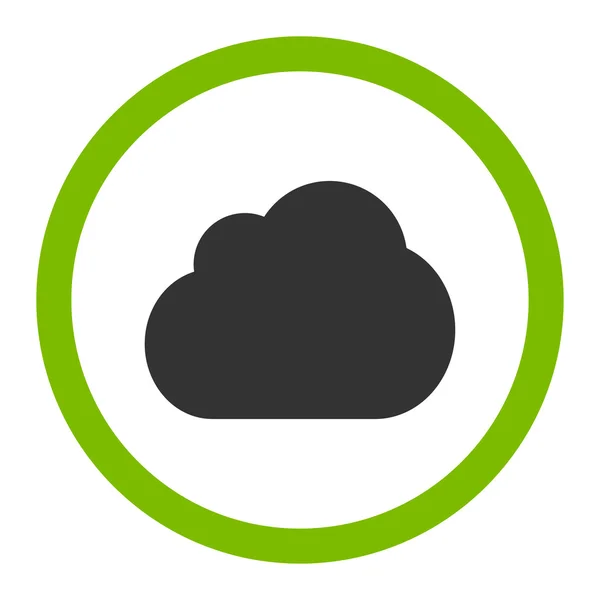 Cloud flat eco green and gray colors rounded vector icon — Stockový vektor