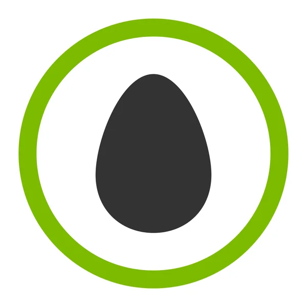 Egg flat eco green and gray colors rounded vector icon — ストックベクタ