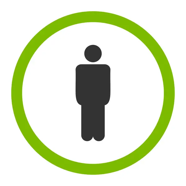Homem plana eco verde e cinza cores arredondadas vetor ícone — Vetor de Stock