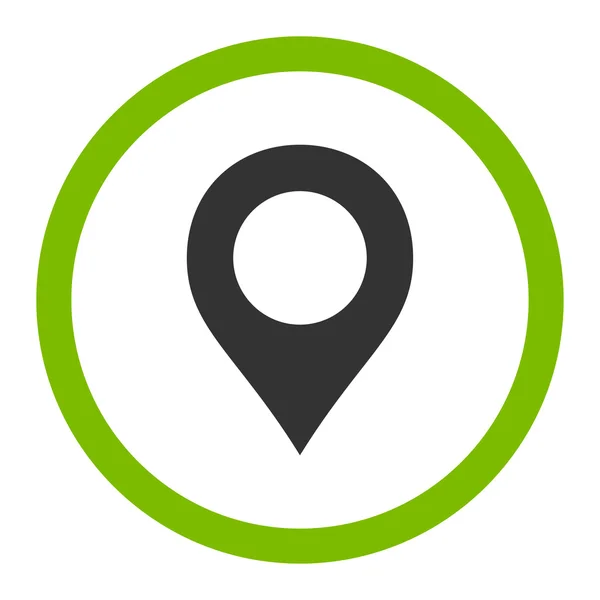 Map Marker flat eco green and gray colors rounded vector icon — Stockový vektor