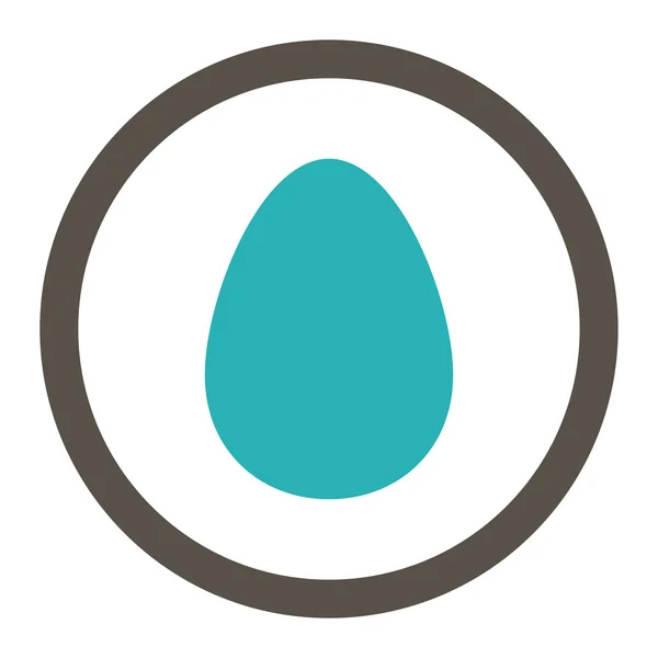 Egg flat grey and cyan colors rounded vector icon — ストックベクタ