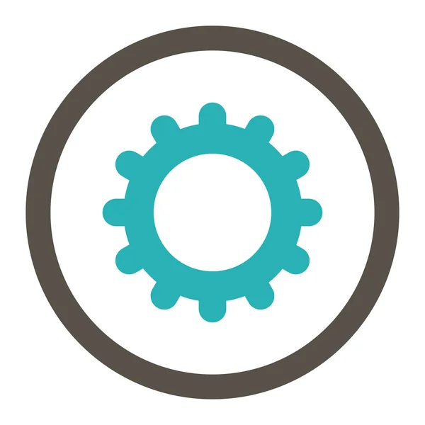 Gear flat grey and cyan colors rounded vector icon — Stock Vector