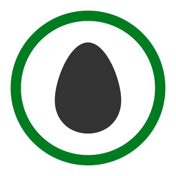 Uovo piatto verde e grigio colori arrotondato icona vettoriale — Vettoriale Stock