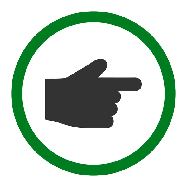 Índice Dedo plano verde y gris colores redondeados vector icono — Vector de stock