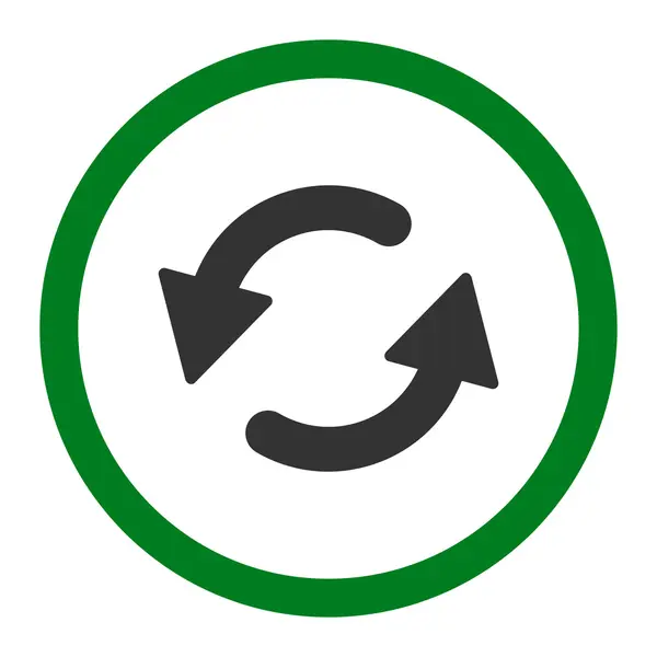 Refresh Ccw plat vert et gris couleurs arrondi vecteur icône — Image vectorielle
