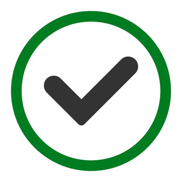 Sí plana verde y gris colores redondeados vector icono — Archivo Imágenes Vectoriales