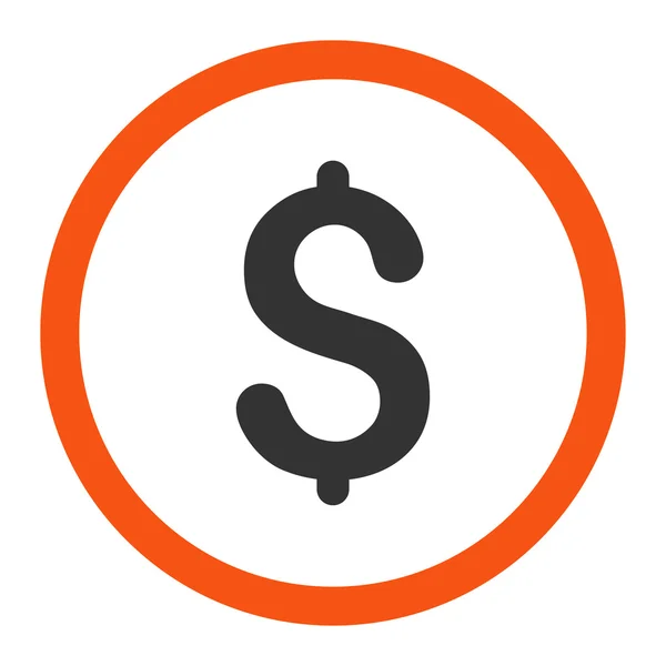 Dollar flat orange and gray colors rounded vector icon — Wektor stockowy