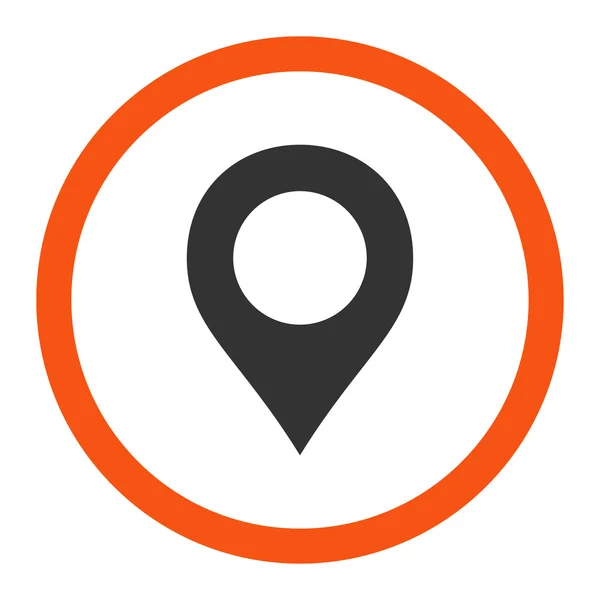 Mapa Marcador plano naranja y gris colores redondeados vector icono — Vector de stock