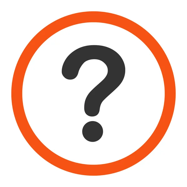 Pregunta plana naranja y gris colores redondeado icono del vector — Vector de stock