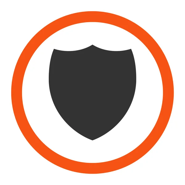 Shield flat orange and gray colors rounded vector icon — Wektor stockowy