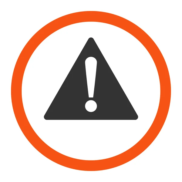 Warning flat orange and gray colors rounded vector icon — Stock Vector