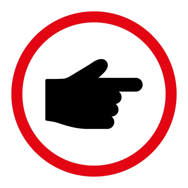 Index Finger flat intensive red and black colors rounded vector icon — Διανυσματικό Αρχείο