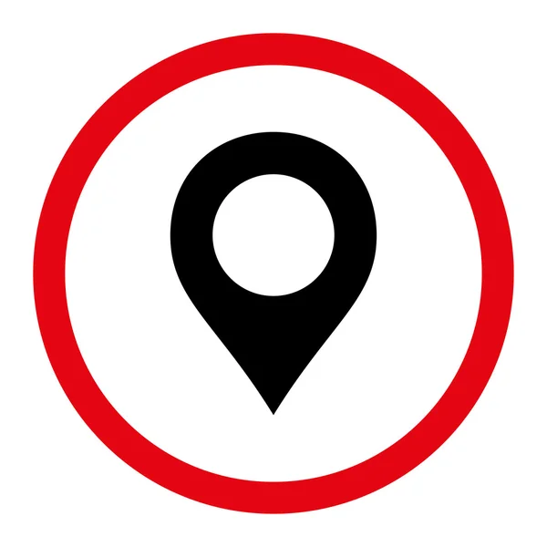 Map Marker flat intensive red and black colors rounded vector icon — 图库矢量图片