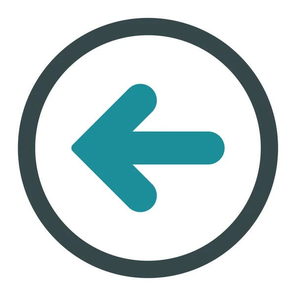 Arrow Left flat soft blue colors rounded vector icon — Stok Vektör