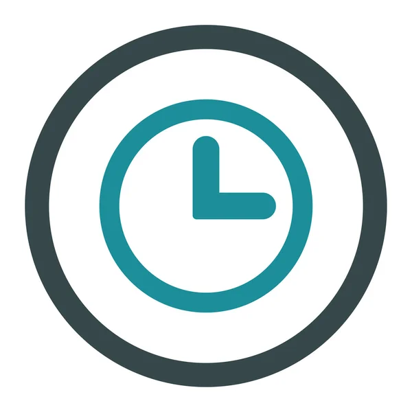 Reloj plano suave azul colores redondeados vector icono — Archivo Imágenes Vectoriales