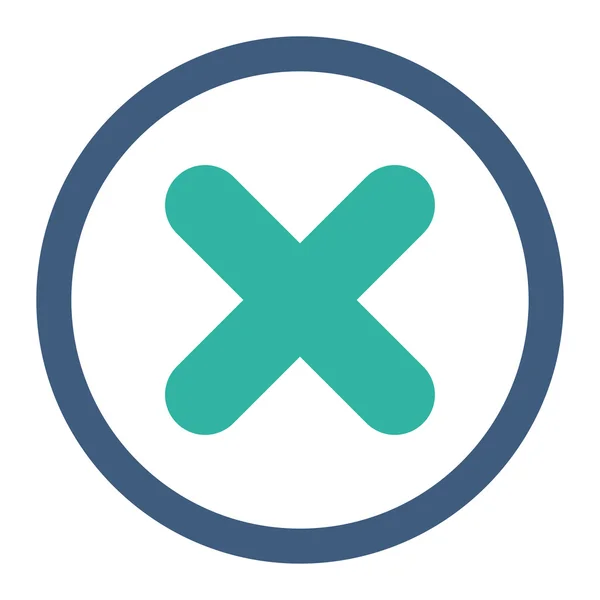 Cancel flat cobalt and cyan colors rounded vector icon — 图库矢量图片