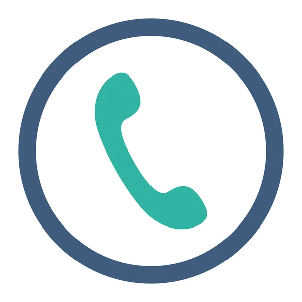 Phone flat cobalt and cyan colors rounded vector icon — Wektor stockowy