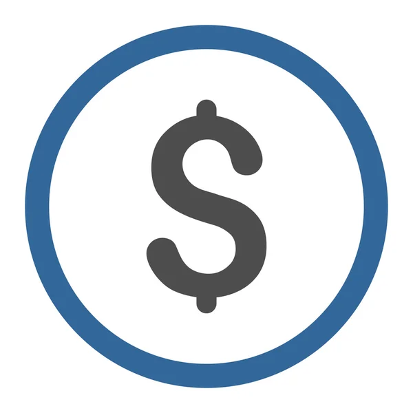 Dollar flat cobalt and gray colors rounded vector icon — ストックベクタ