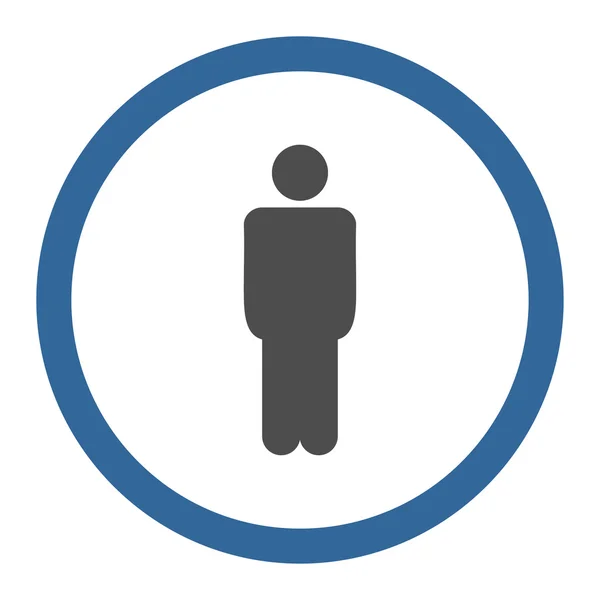 Man flat cobalt and gray colors rounded vector icon — Διανυσματικό Αρχείο