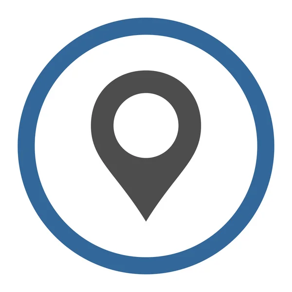 Map Marker flat cobalt and gray colors rounded vector icon — Stok Vektör