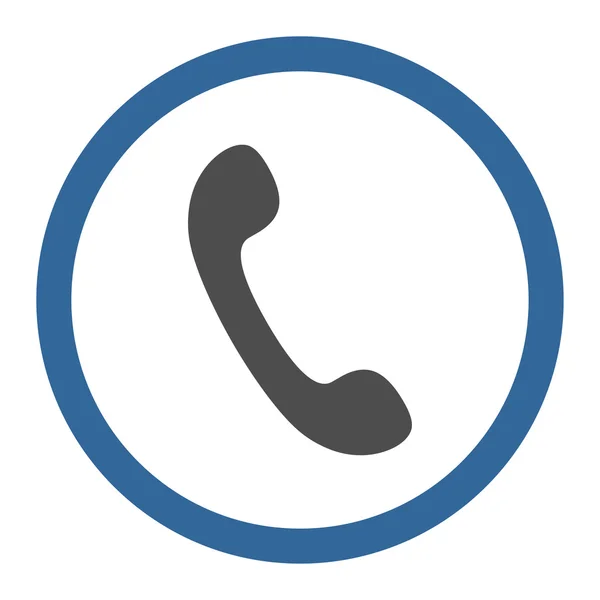 Телефон плоского кобальта и серых цветов округлый векторный значок — стоковый вектор