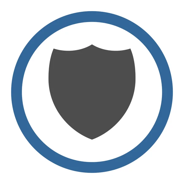 Shield flat cobalt and gray colors rounded vector icon — ストックベクタ