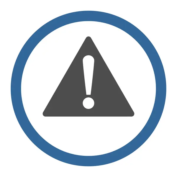 Warning flat cobalt and gray colors rounded vector icon — ストックベクタ