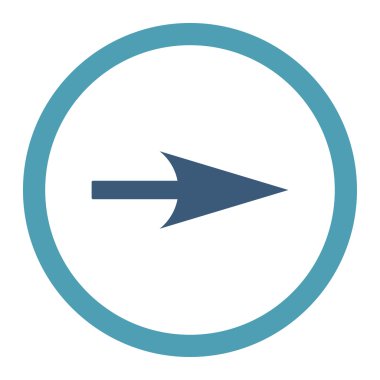 Arrow Axis X flat cyan and blue colors rounded vector icon