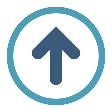 Arrow Yukarı düz cyan ve mavi renkler yuvarlanmış vektör simgesi