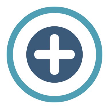 Create flat cyan and blue colors rounded vector icon