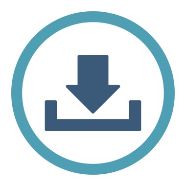 Download flat cyan and blue colors rounded vector icon