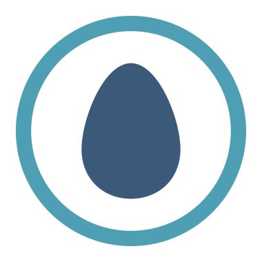 Egg flat cyan and blue colors rounded vector icon