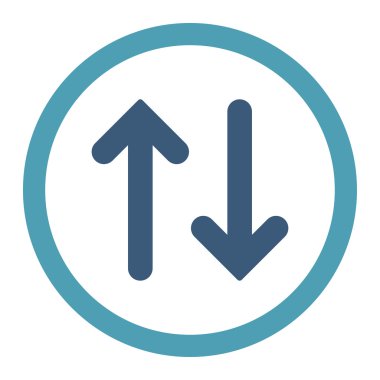 Düz cyan ve mavi renkleri yuvarlanmış vektör simgesine çevir