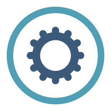 Düz cyan ve mavi renkler yuvarlanmış vektör simgesi