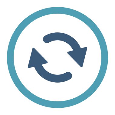 Refresh flat cyan and blue colors rounded vector icon