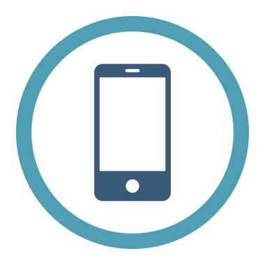 Smartphone flat cyan and blue colors rounded vector icon