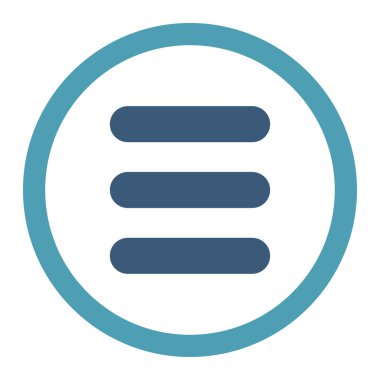 Stack flat cyan and blue colors rounded vector icon