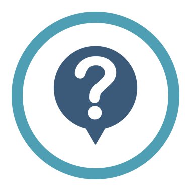 Status flat cyan and blue colors rounded vector icon
