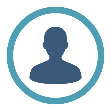 User flat cyan and blue colors rounded vector icon