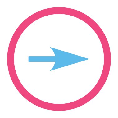 Arrow Axis X flat pink and blue colors rounded vector icon