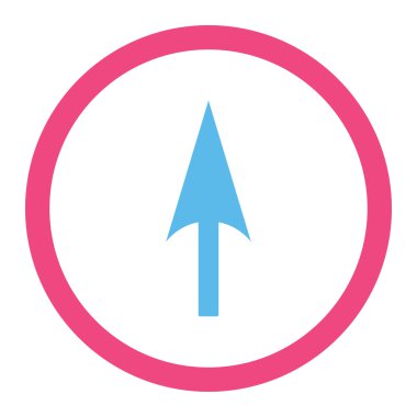Arrow Axis Y flat pink and blue colors rounded vector icon
