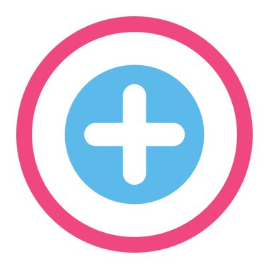 Create flat pink and blue colors rounded vector icon