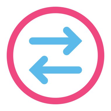 Flip Horizontal flat pink and blue colors rounded vector icon