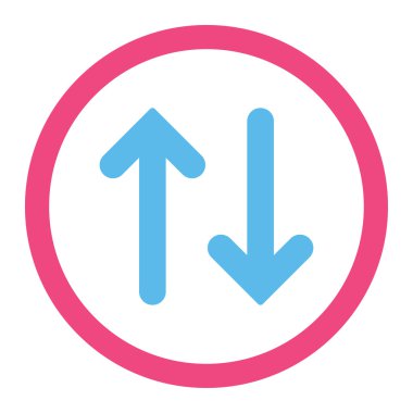 Flip flat pink and blue colors rounded vector icon