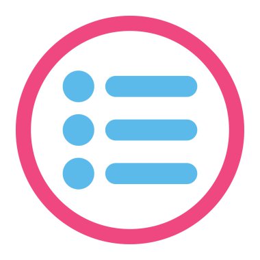 Items flat pink and blue colors rounded vector icon